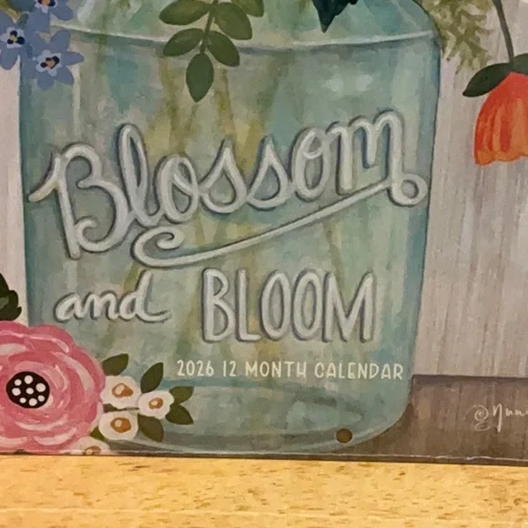 Floral Canvas Art with Pink and Orange Accents 2026 Calendar - Picture 2 of 8